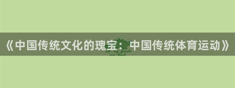 《中国传统文化的瑰宝：中国传统体育运动》